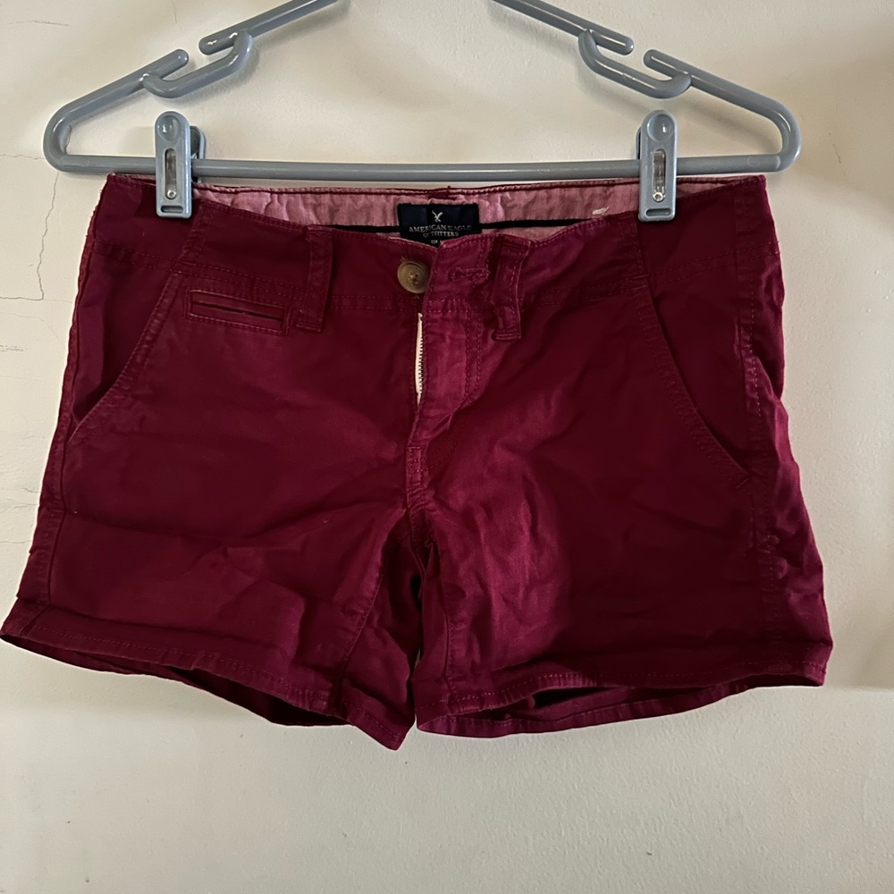 Dark red shorts